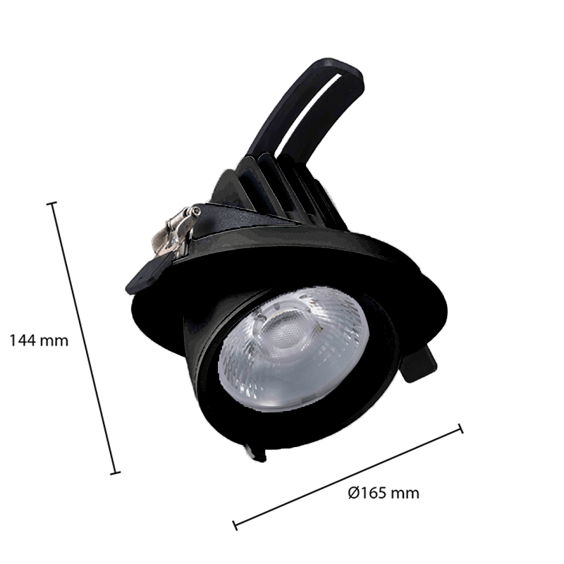 Led Banaanspot 30 watt | Led Downlight Zwart 30 watt kantelbaar - Outledtl.nl 