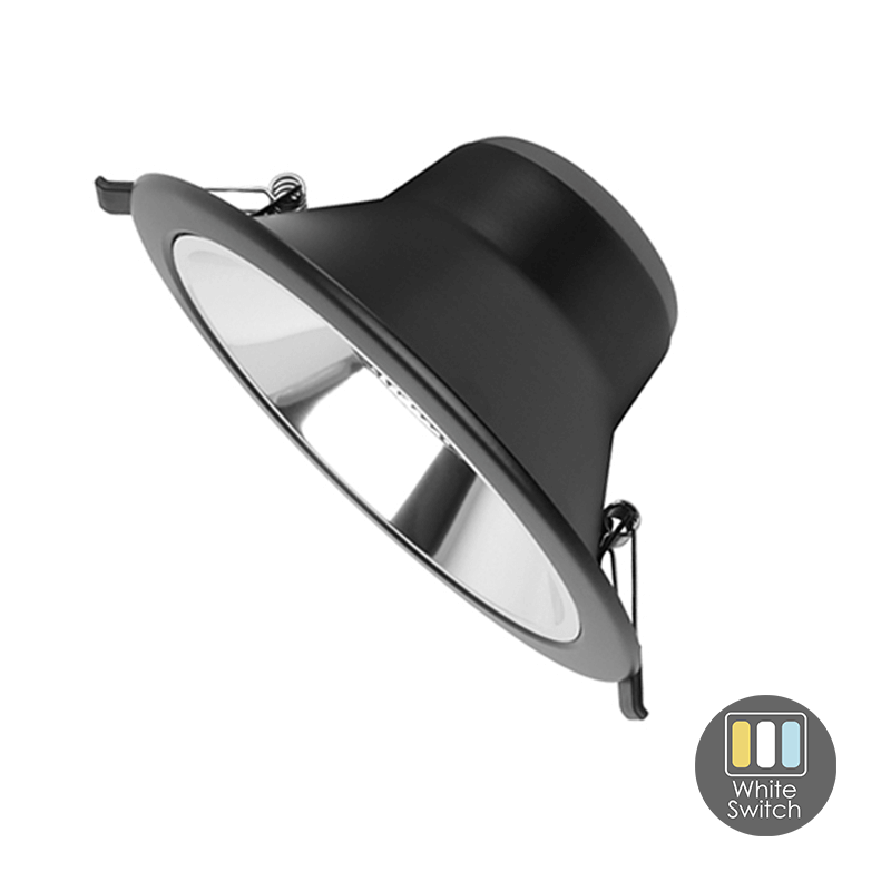 LED Downlight Reflector - Tri Color - 12 Watt - Zaagmaat Ø120MM - Ø140MM - Zwart - Outledtl.nl 