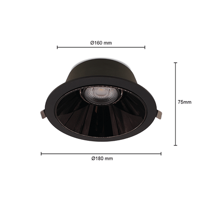 LED Downlight Kerber - TriColor - 16 Watt - Zaagmaat 160 -175MM - Zwart - Outledtl.nl 