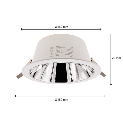 LED Downlight Kerber - TriColor - 16 Watt - Zaagmaat 160 -175MM - Wit - Outledtl.nl 