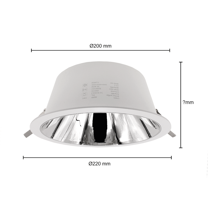 LED Downlight Kerber - TriColor - 20 Watt - Zaagmaat 200 -215MM - Wit - Outledtl.nl 