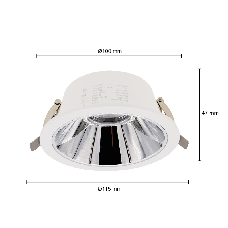 LED Downlight Kerber - TriColor - 10 Watt - Zaagmaat 100 -110MM - Wit - Outledtl.nl 