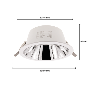 LED Downlight Kerber - TriColor - 16 Watt - Zaagmaat 145 -155MM - Wit - Outledtl.nl 