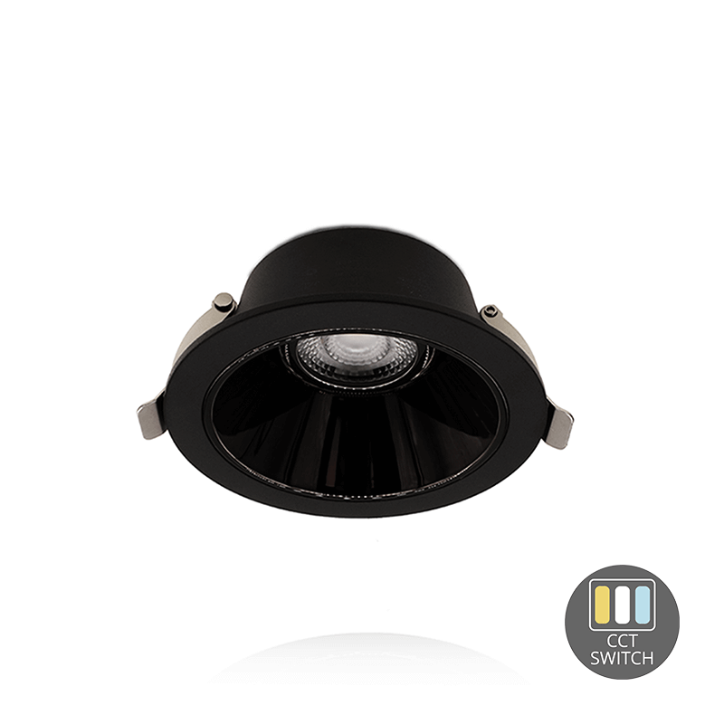 LED Downlight Kerber - TriColor - 7 Watt - Zaagmaat 75 - 90MM - Zwart - Outledtl.nl 