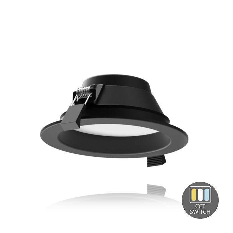 LED Downlight  -  Tri Color - 12 Watt - Zaagmaat Ø117 - 127MM - Zwart - Outledtl.nl 