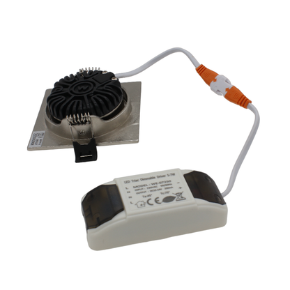 Led Inbouwspot Zilver Laom  - Vierkant - 6 watt - Dimbaar - Hoge kwaliteit - Outledtl.nl 