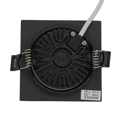 Led Inbouwspot Laom  - Vierkant - Dimbaar | IP65 | 4W en 6W | CCT Switch | Mat Zwart - Outledtl.nl 