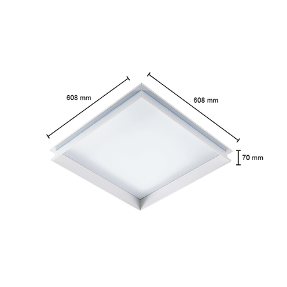 LED-paneel inbouwframe | 60x60 cm | Dakraam look | Wit Frame - Outledtl.nl 