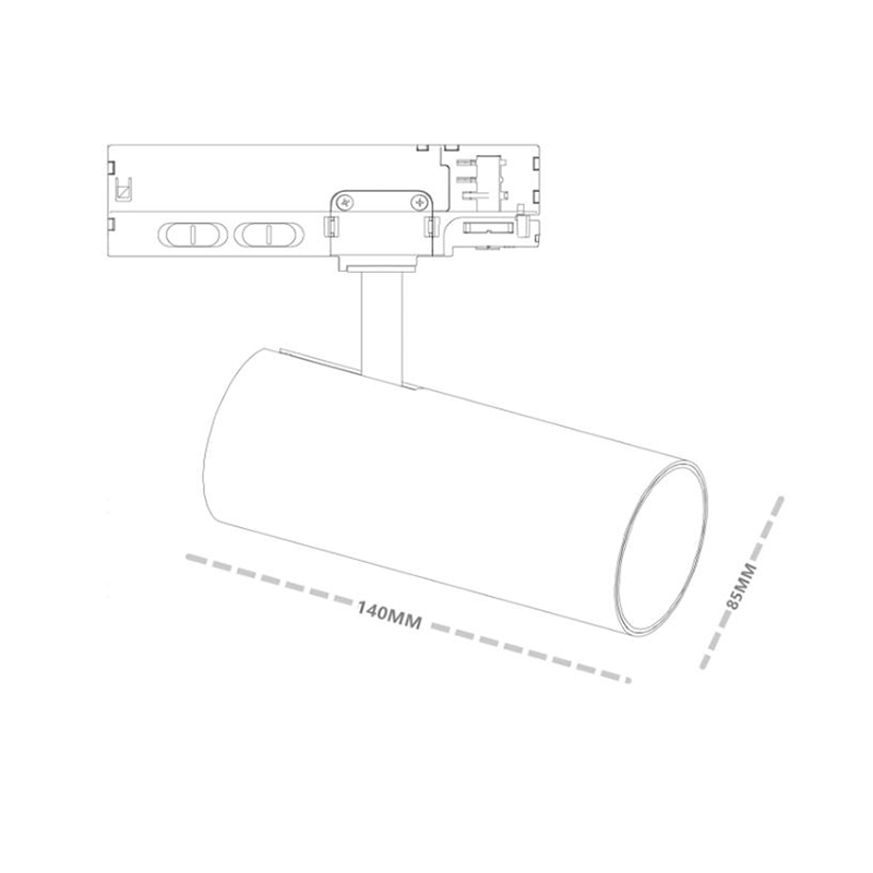 3-Fase Railspots | 10 | 20 | 30 watt | CCT en Wattage Switch - Dimbaar - Zwart - Outledtl.nl 