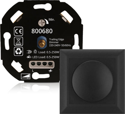 LED Dimmer – 0,5 –200 W (Trailing Edge) Compleet Zwart - Outledtl.nl 