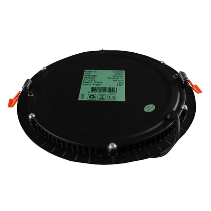 LED Downlight Zwart SLIMLine - Zaagmaat Ø205 - 220 mm - 18 Watt - Outledtl.nl 