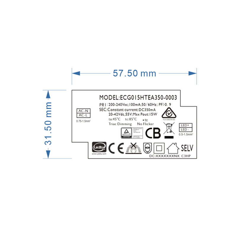 Ledtu driver | Dimbaar | 350Ma | Voor 14 en 15 Watt Downlighters - Outledtl.nl 