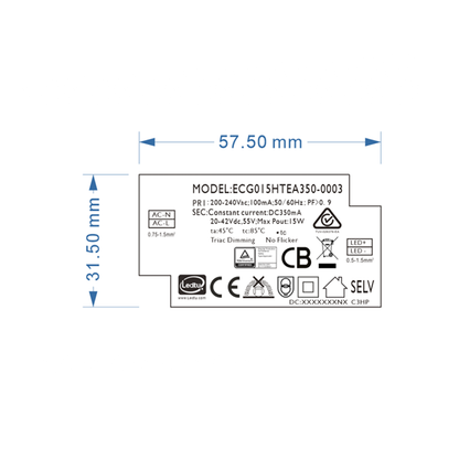 Ledtu driver | Dimbaar | 350Ma | Voor 14 en 15 Watt Downlighters - Outledtl.nl 