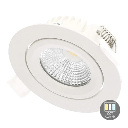 LED Inbouwspot Aristo | Dimbaar | IP65 | 4W en 6W | CCT Switch | Zaagmaat: Ø68-75 mm | Mat Wit - Outledtl.nl 