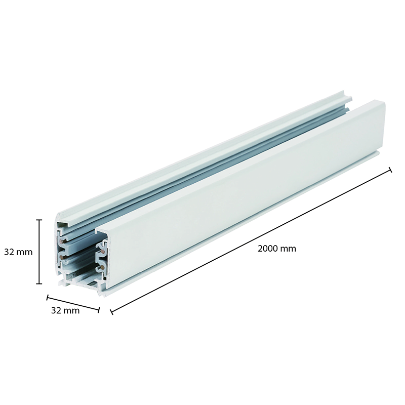 3-FASE RAIL 200CM - Wit - Outledtl.nl 