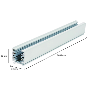 3-FASE RAIL 200CM - Wit - Outledtl.nl 