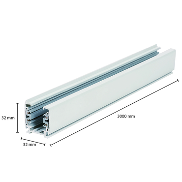 3-FASE RAIL 300CM  - Wit - Outledtl.nl 