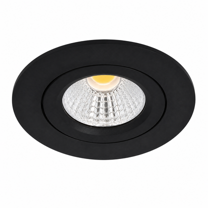 LED Inbouwspot Pollux | 5 watt | Dim2Warm | Zwart | IP65 | Kantelbaar | Zaagmaat 55 mm