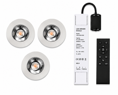 LED Dimbare Meubelspots | kastspots | wandplankspots | Zilver