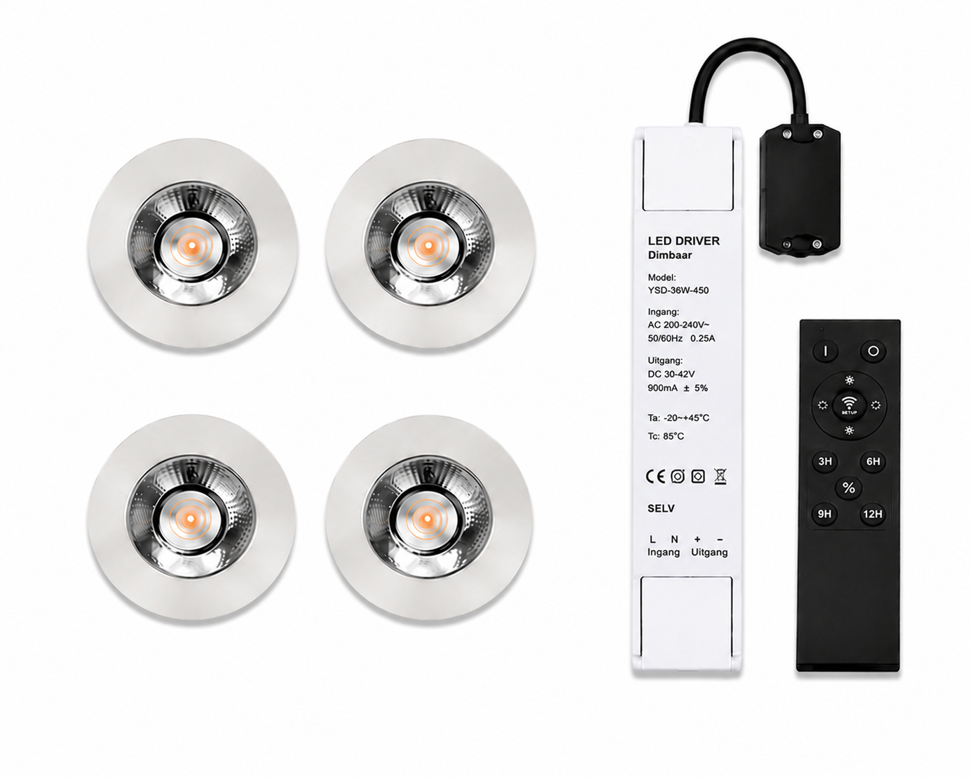 LED Dimbare Meubelspots | kastspots | wandplankspots | Zilver