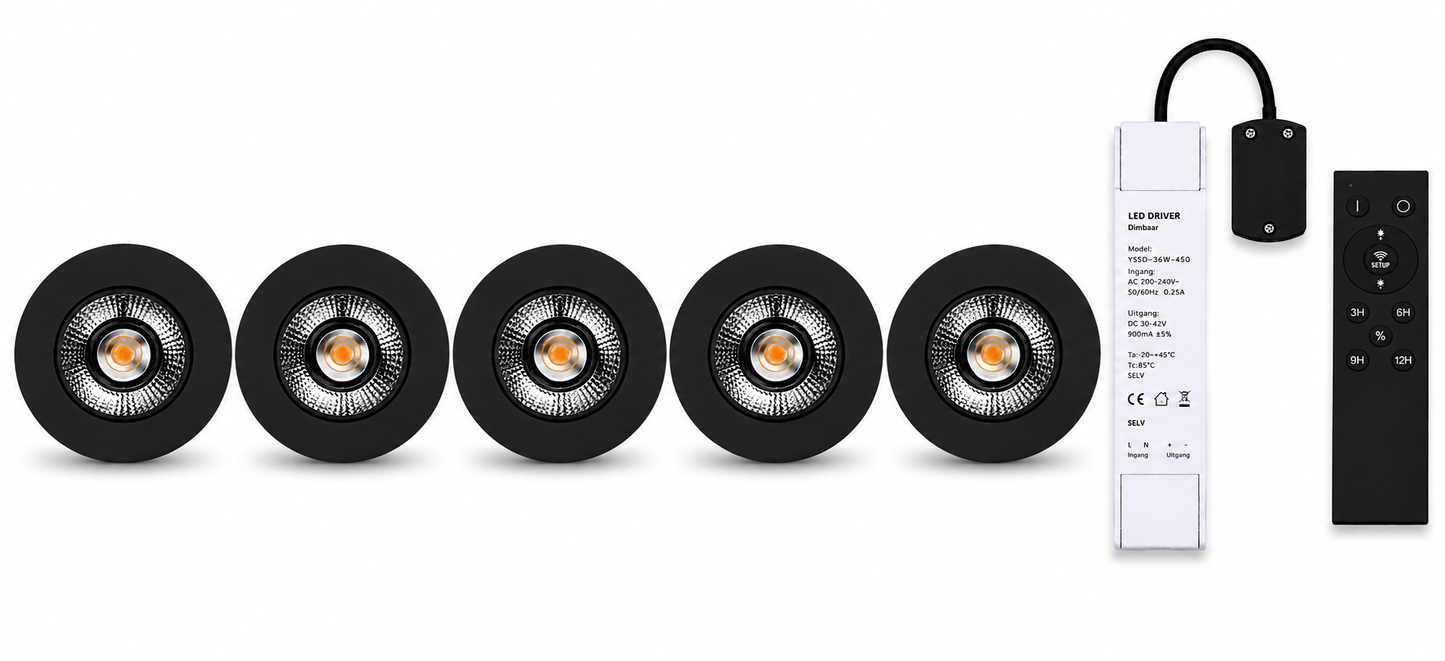 LED Dimbare Meubelspots |  kastspots | wandplankspots | Zwart