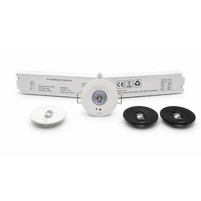 Notbeleuchtung LED Einbaustrahler | Notbeleuchtung Spots | Linse 360° + Gänge | Weiß
