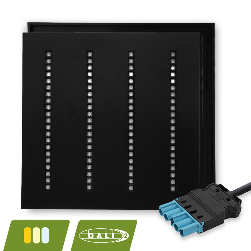 Louvre LED paneel Nova zwart 60x60 cm 30 W – DALI, 5-SWP snoer