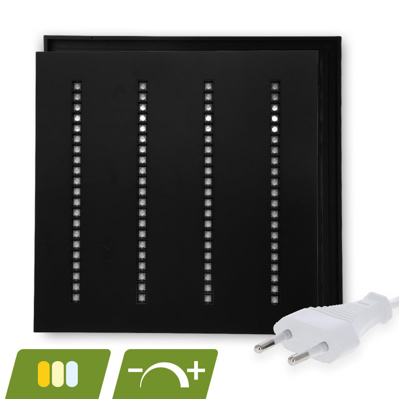 Louvre LED paneel Nova zwart 60x60 cm 30 W – dimbaar, eurosnoer