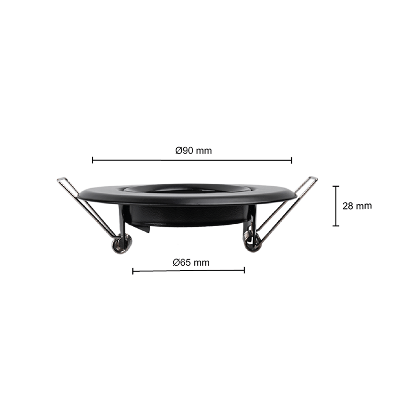 GU10 inbouw armatuur Alford | 90mm breed | zwart | Zaagmaat 60mm t/m 80 mm - Outledtl.nl 