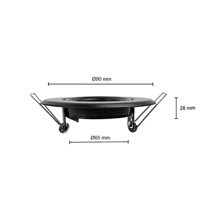 GU10 inbouw armatuur Alford | 90mm breed | zwart | Zaagmaat 60mm t/m 80 mm - Outledtl.nl 
