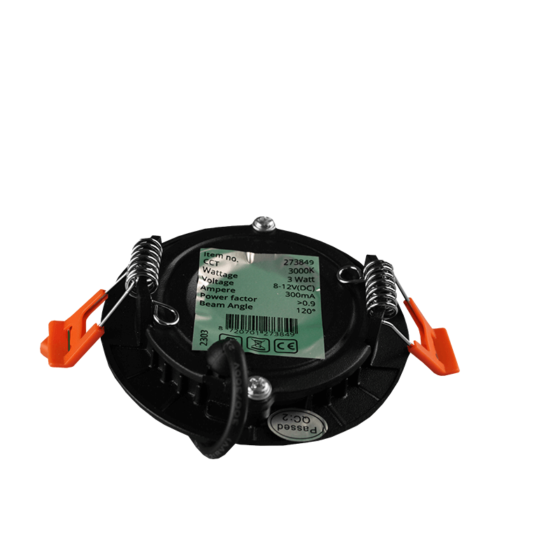 LED Downlight Zwart SLIMLine Zaagmaat Ø75 - 3 Watt - Outledtl.nl 