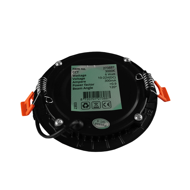 LED Downlight Zwart - SLIMLine - Zaagmaat - Ø105 - 6 Watt - Outledtl.nl 
