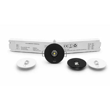 Notbeleuchtung LED Einbaustrahler | Notbeleuchtung Spots | Linse 360° + Gänge | Weiß