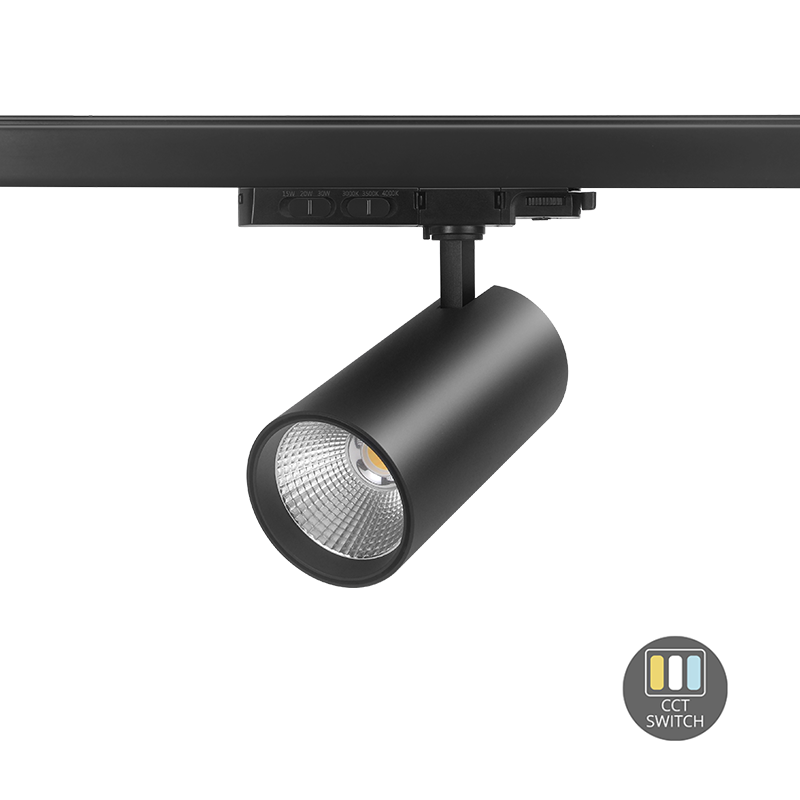 3-Fase Railspots | 10 | 20 | 30 watt | CCT en Wattage Switch - Dimbaar - Zwart - Outledtl.nl 