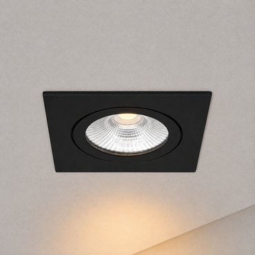 Led Inbouwspot Laom  - Vierkant - Dimbaar | IP65 | 4W en 6W | CCT Switch | Mat Zwart