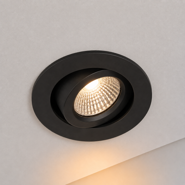 LED Inbouwspot Pollux | 5 watt | Dim2Warm | Zwart | IP65 | Kantelbaar | Zaagmaat 55 mm