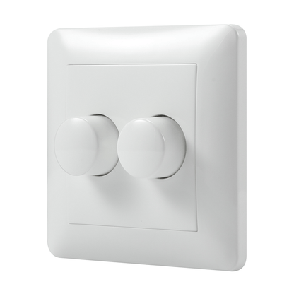 Draai/drukknop voor Duo dimmer - Wit - Inclusief afdekraam - Outledtl.nl 
