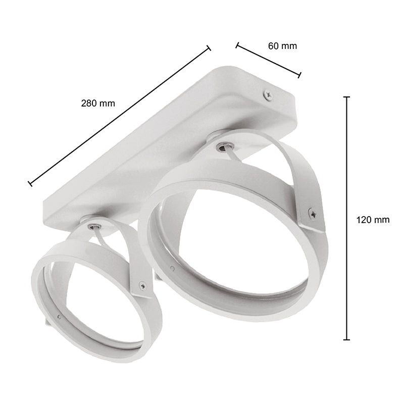LED AR111 Opbouwarmatuur | Wit | Dubbel  | exclusief AR111 spot - Outledtl.nl 