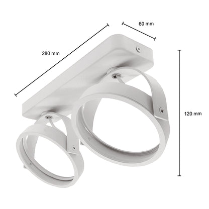 LED AR111 Opbouwarmatuur | Wit | Dubbel  | exclusief AR111 spot - Outledtl.nl 