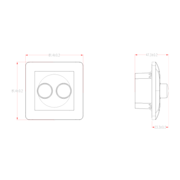 Draai/drukknop voor Duo dimmer - Wit - Inclusief afdekraam - Outledtl.nl 