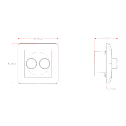 Draai/drukknop voor Duo dimmer - Wit - Inclusief afdekraam - Outledtl.nl 