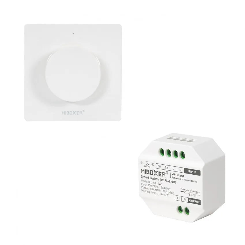 MiBoxer AC Triac RF+Push Draadloze Led Dimmer Module + RF Wandbediening - Outledtl.nl 