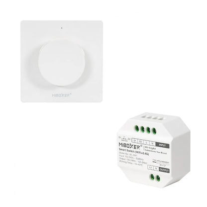 MiBoxer AC Triac RF+Push Draadloze Led Dimmer Module + RF Wandbediening - Outledtl.nl 