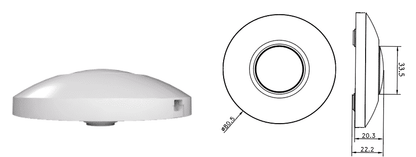 LED vloerdimmer wit met afmetingen