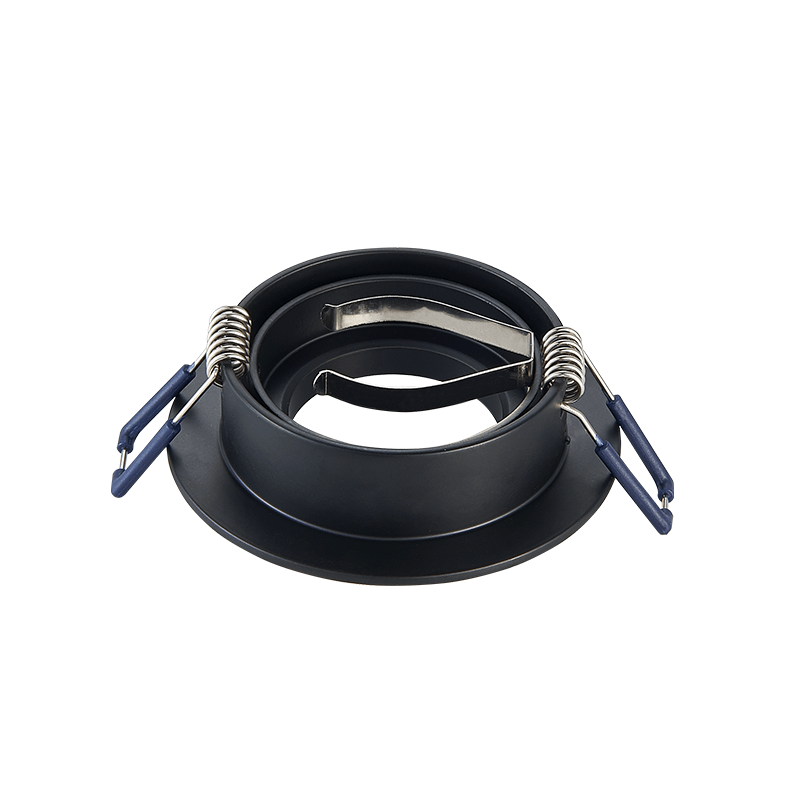GU10 Armatuur zwart Eos - Luxe Design - Mat Zwart - Zilveren Ring - Kantelbaar - Outledtl.nl 