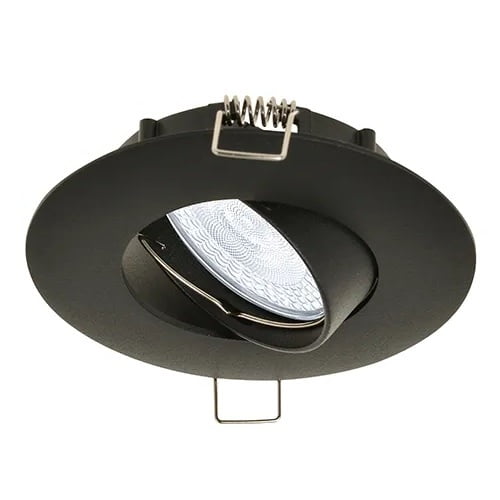 Led Spot Platos  - Mat Zwart - brede rand Ø100 mm - Dimbaar - Outledtl.nl 