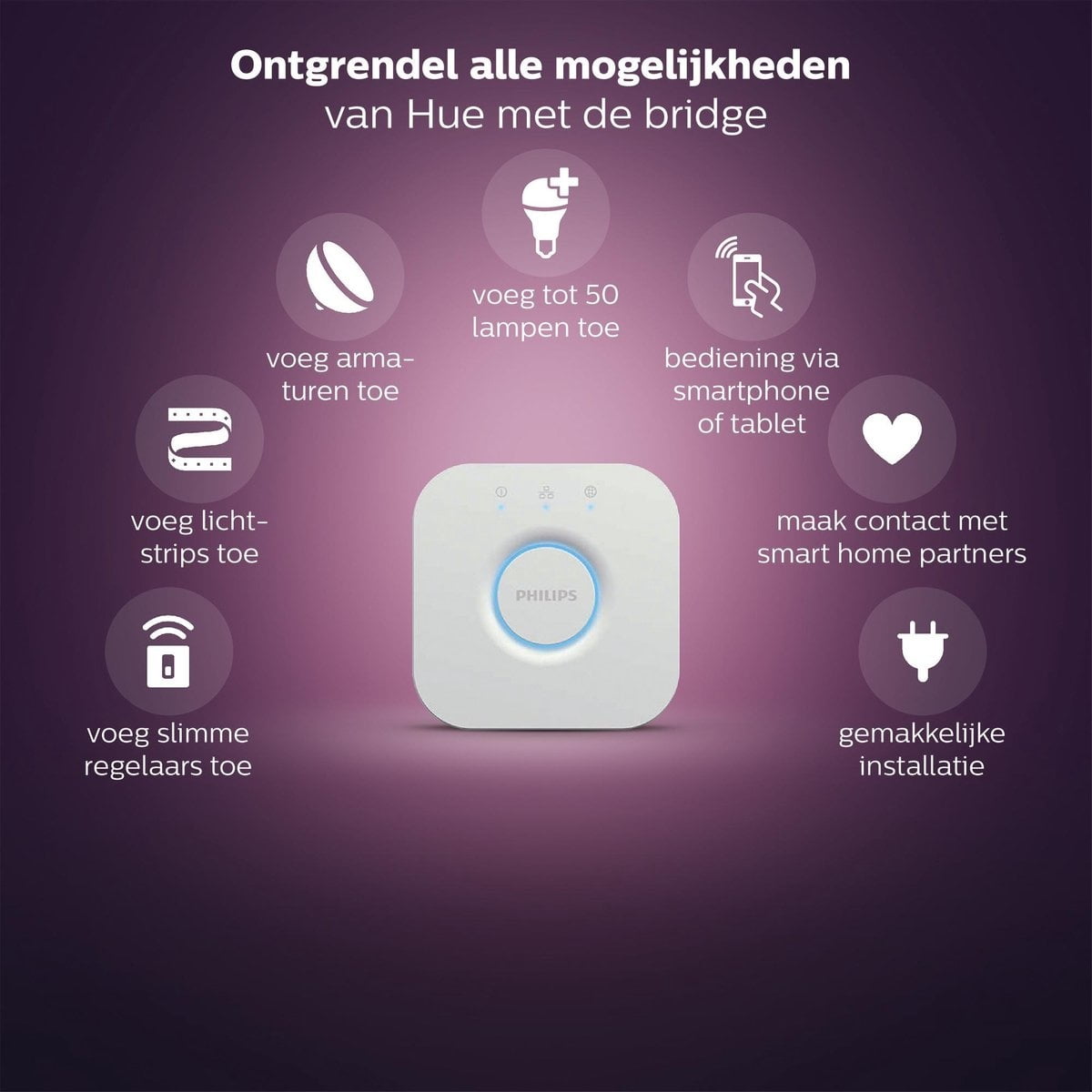 Philips Hue Bridge - HUE Accessoire - Wit - V2 - Outledtl.nl 