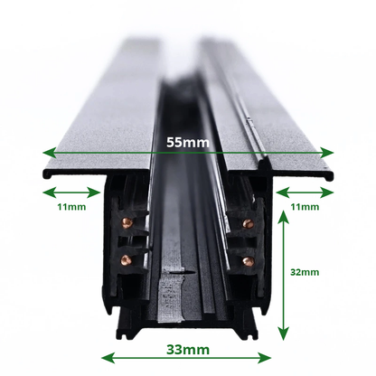 3-Fase Inbouw Rail  100CM - Zwart - Inbouw - Outledtl.nl 
