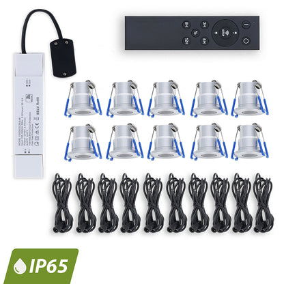 LED Veranda inbouwspot | Ø28mm | 3 W | Dimbaar - Zilver | Bundel 10 Stuks | 2700K - Warm wit - Outledtl.nl 