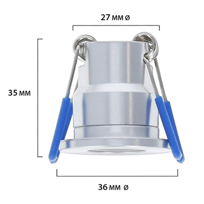 LED Veranda inbouwspot | Ø28mm | 3 W | Dimbaar - Zilver | Bundel 6 Stuks | 2700K - Warm wit - Outledtl.nl 